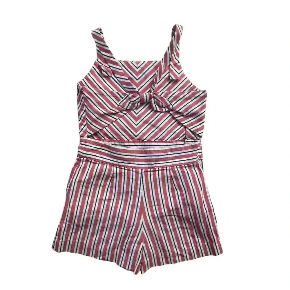 Polo Ralph Lauren Girls Striped Romper Size 4 Multicolor Summer - Picture 4 of 5